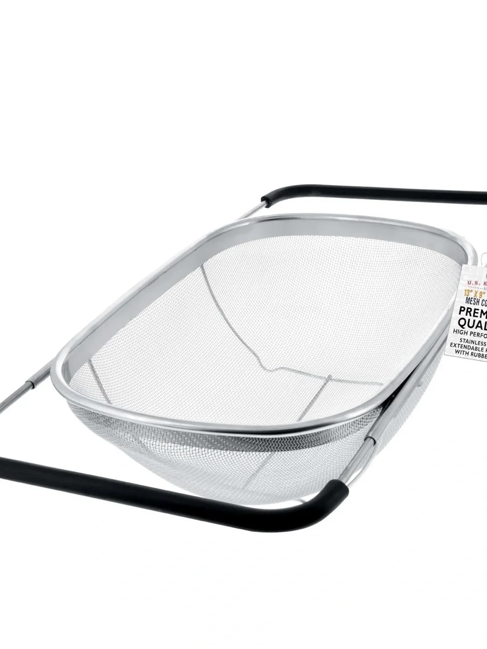 NWOT Stainless Steel Mesh Strainer with Black Handles